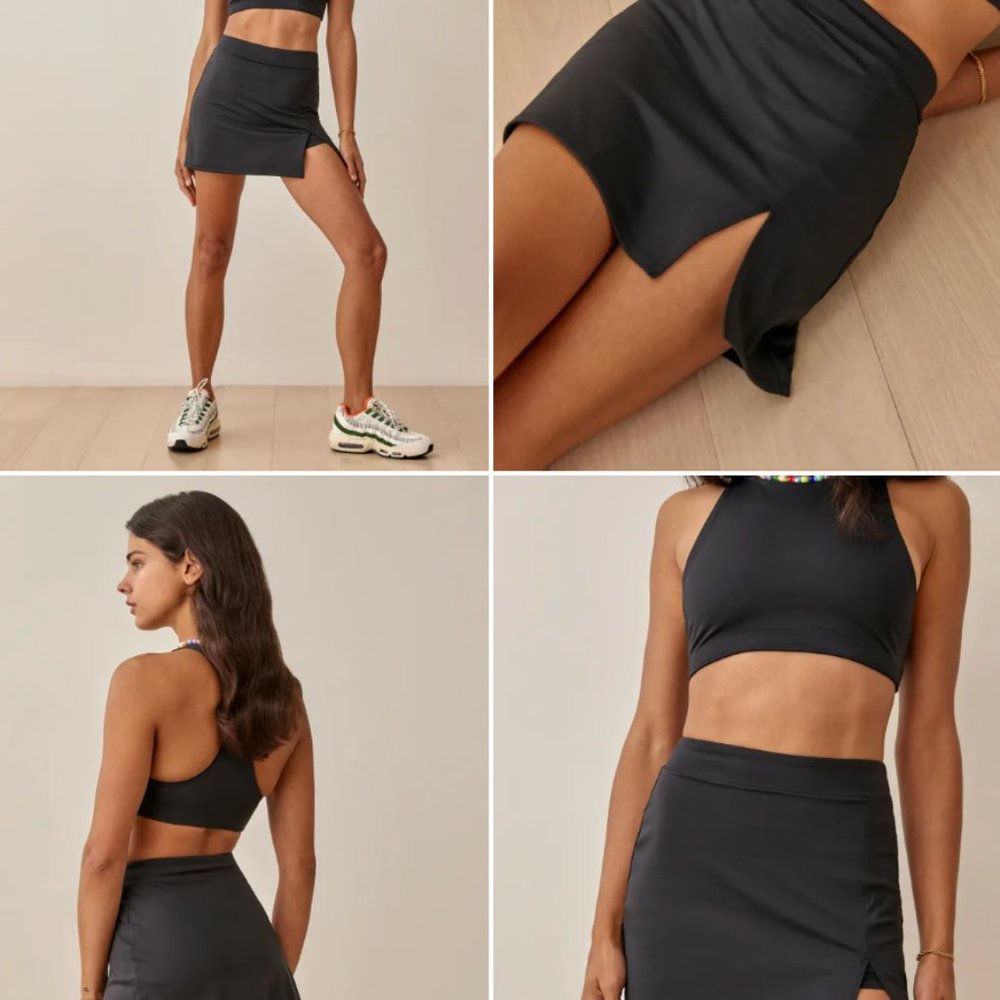 Reformation Nina Ecomove Active Skirt - Black, S